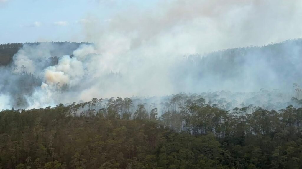 Sigue activo el incendio en Sierra de Bahoruco y obligó a ampliar el operativo