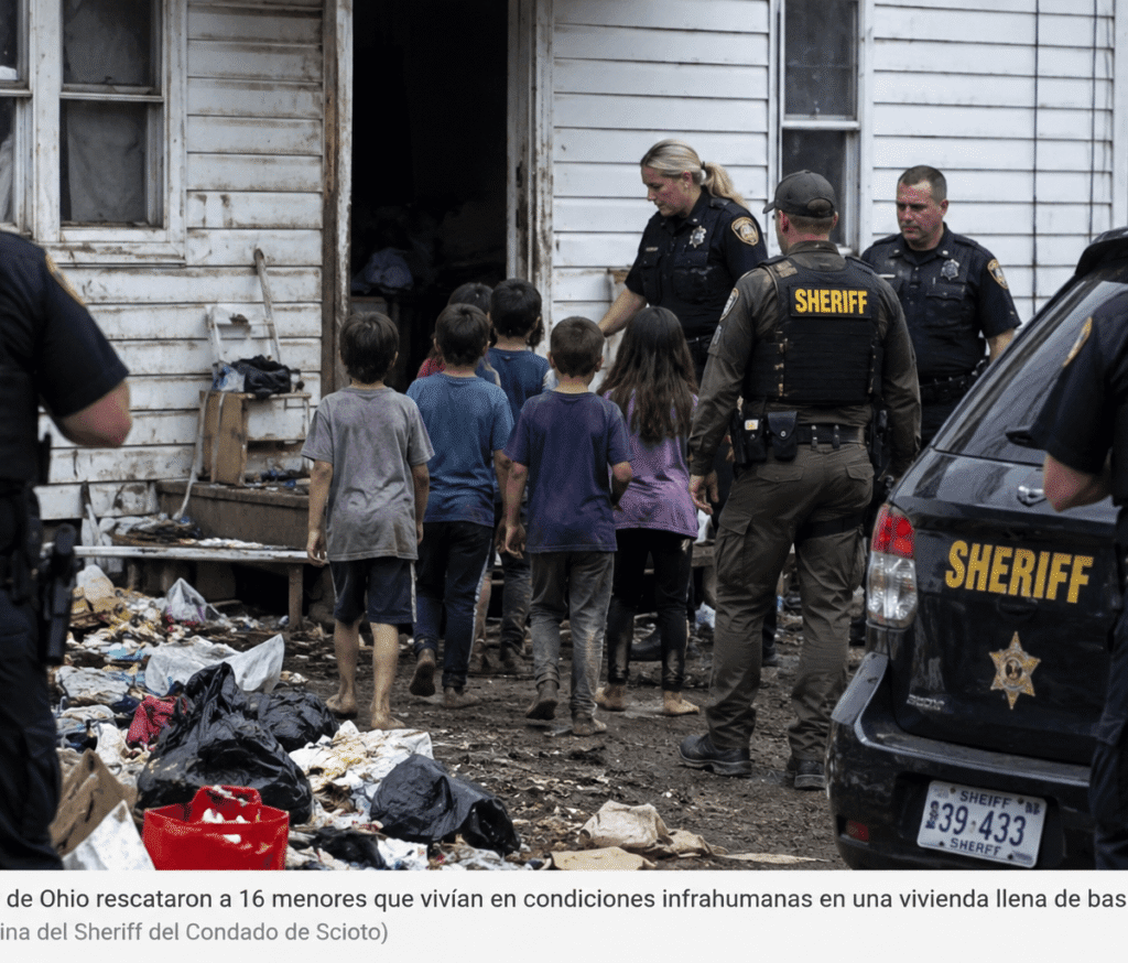 Ohio: el rescate de 16 menores revela años de abandono extremo en una vivienda vigilada tarde